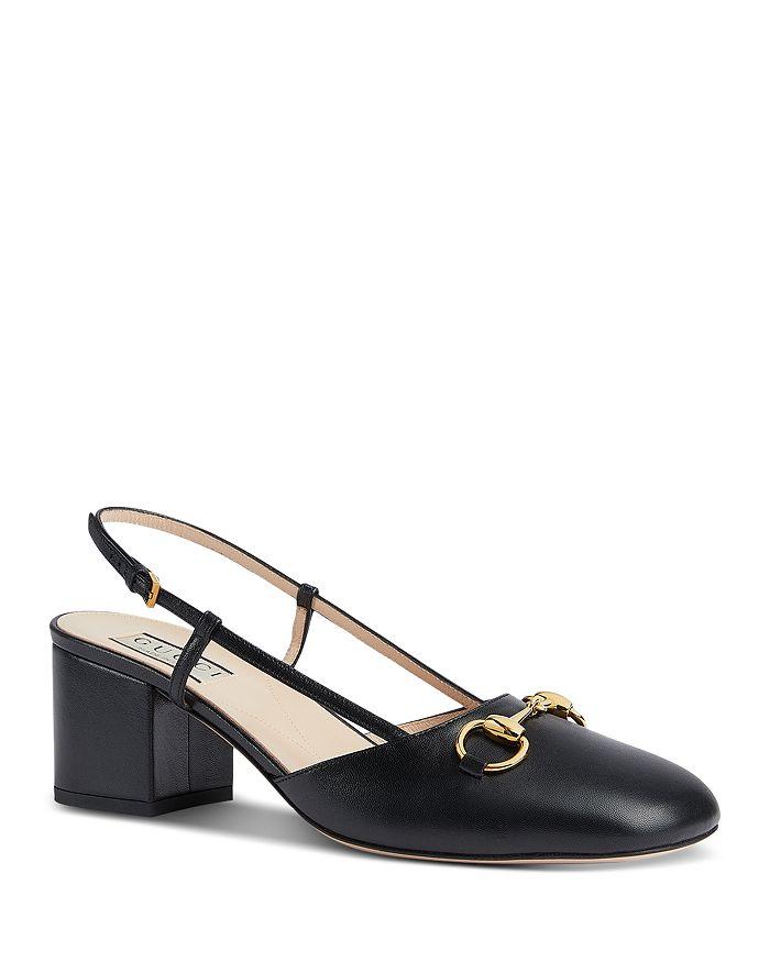 Gucci Women's Horsebit Slingback Block Heel Pumps