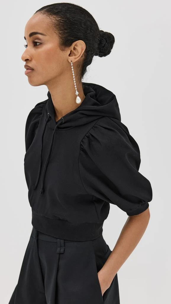 Simone Rocha Cropped Puff Sleeve Hoodie W/ Gathered Bow 4