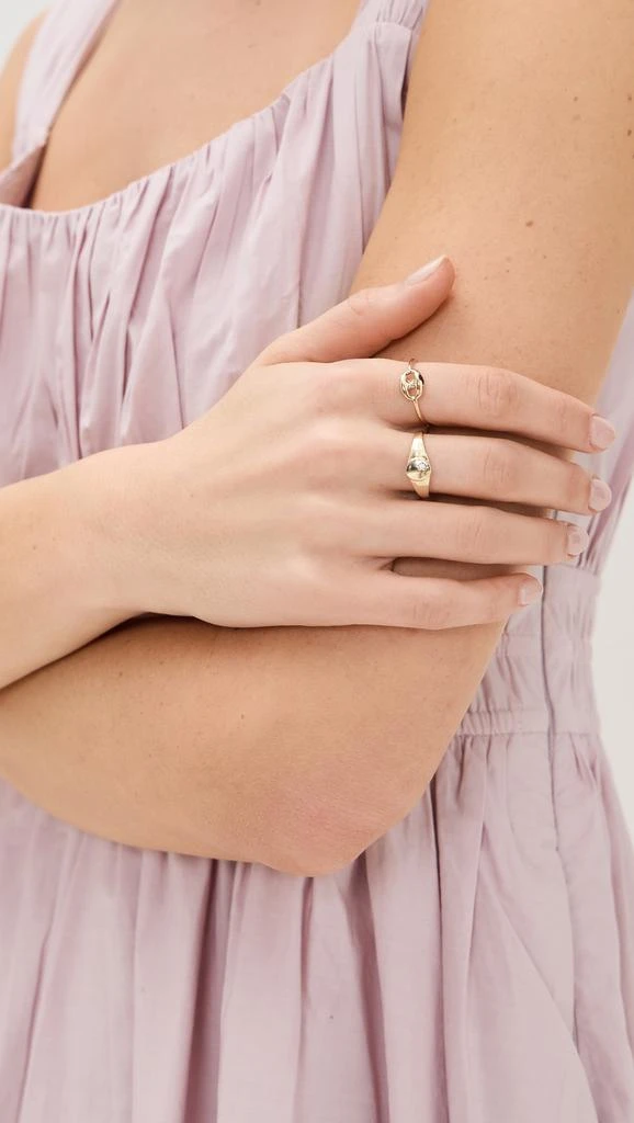 Zoe Chicco 14k Gold Single Large Puffed Mariner Link Ring 2
