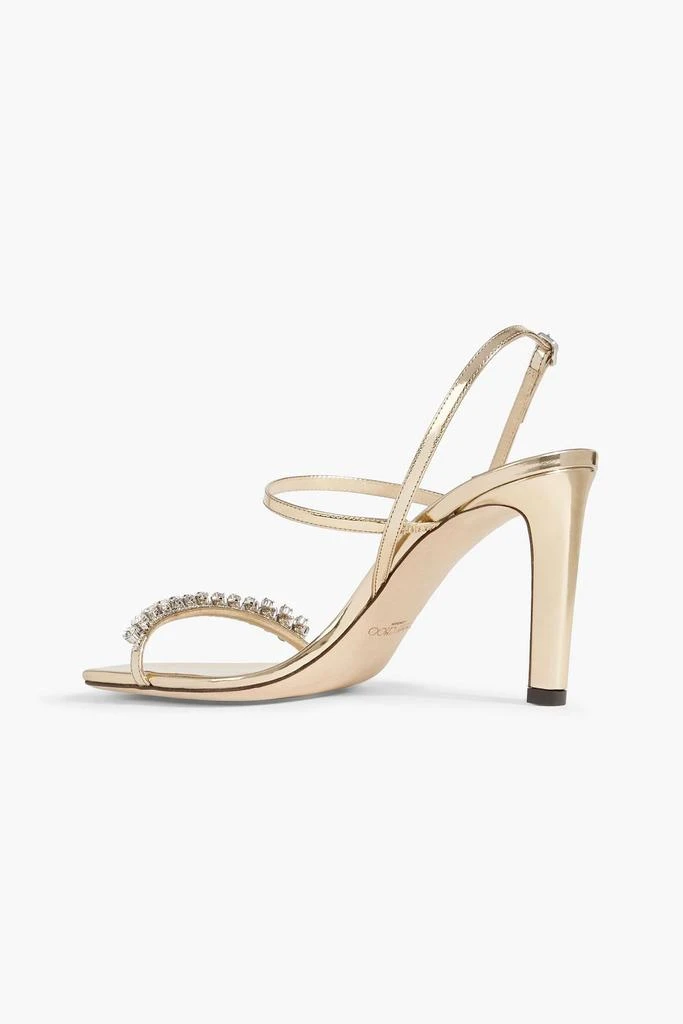 Jimmy Choo Meira 85 crystal-embellished mirrored-leather slingback sandals 3