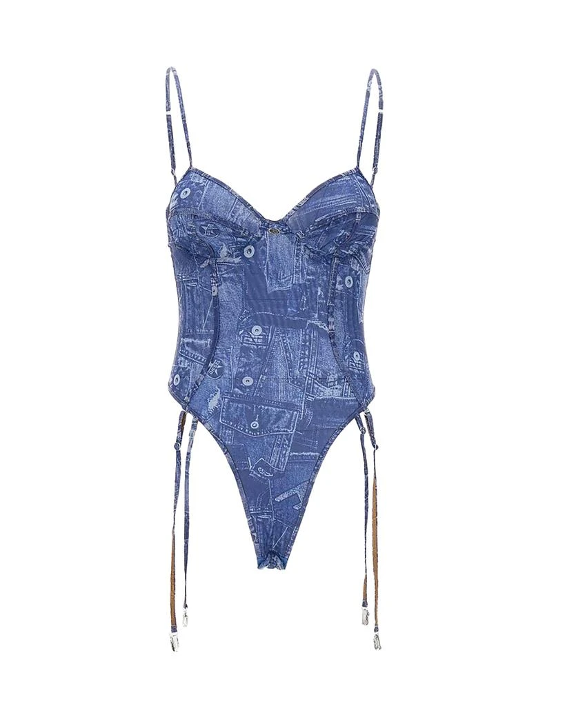 Diesel Bridget-Dnm Indigo Corset-Inspired Bodysuit