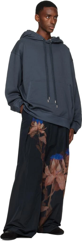 Dries Van Noten Navy Loose Fit Hoodie 4