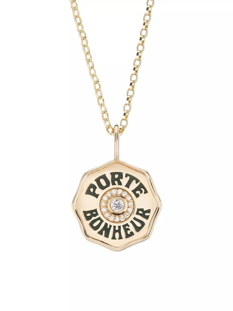 Marlo Laz Je Porte Bonheur 14K Yellow Gold & 0.15 TCW Diamond Mini Pendant Necklace 1