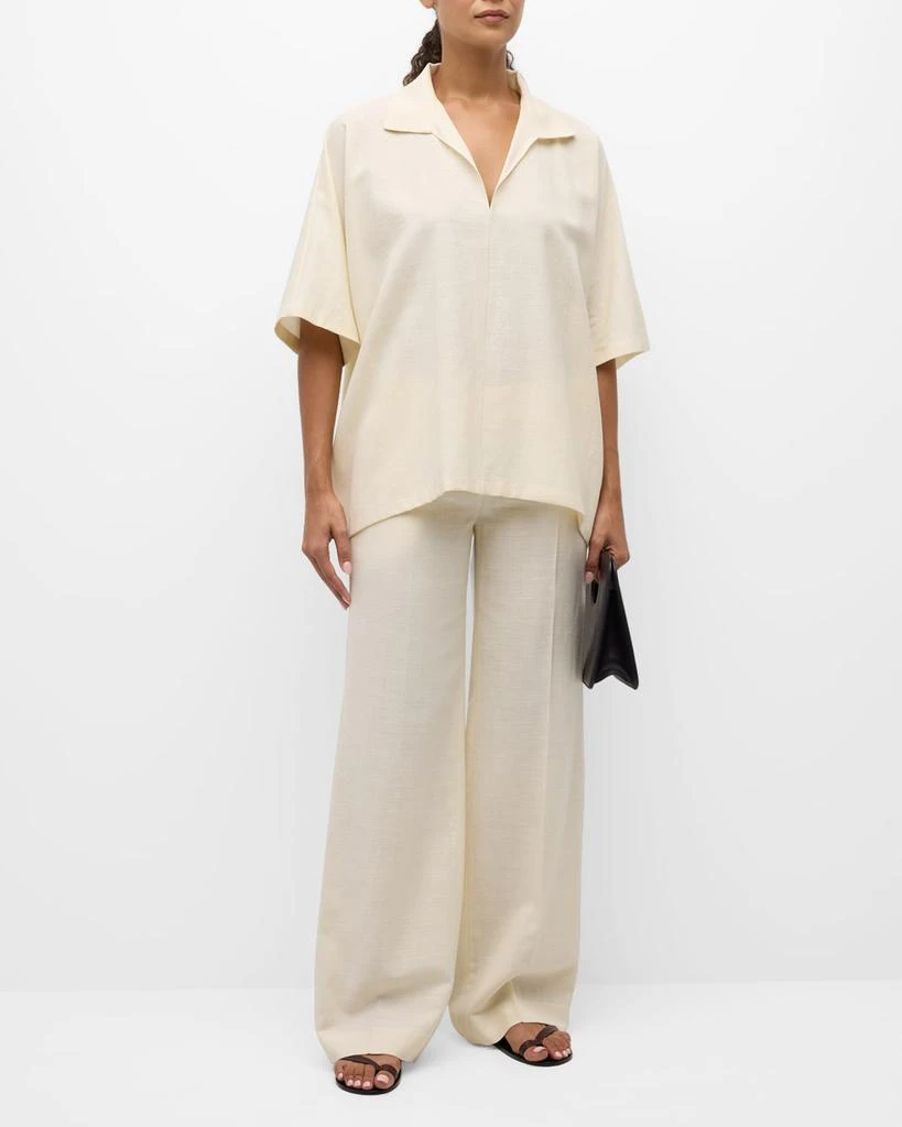 The Row Wen Short-Sleeve Collared Top 3