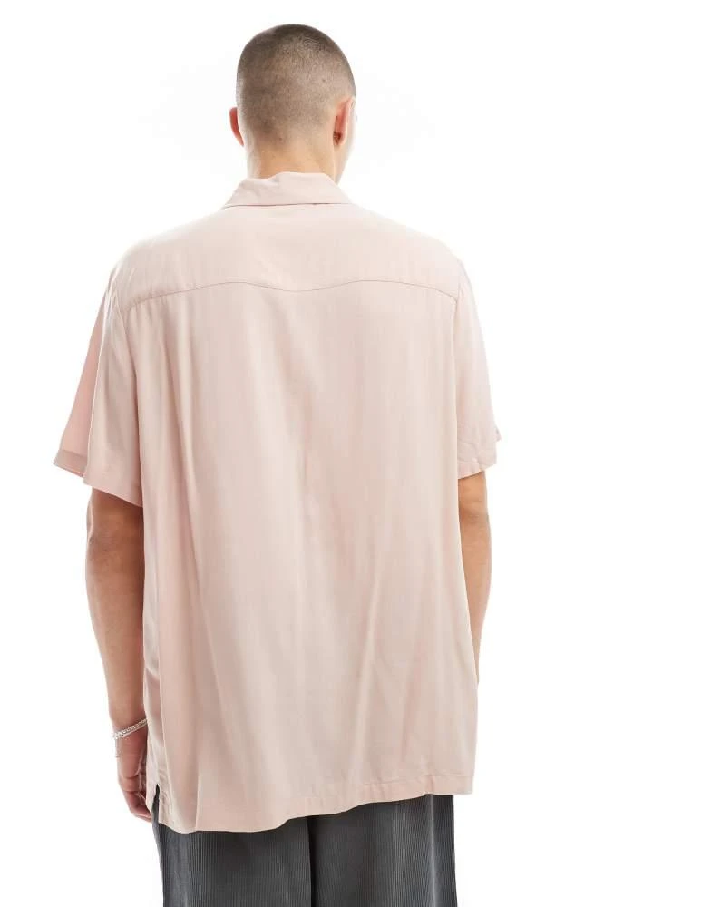 ASOS ASOS DESIGN relaxed viscose shirt in dusty pink 2