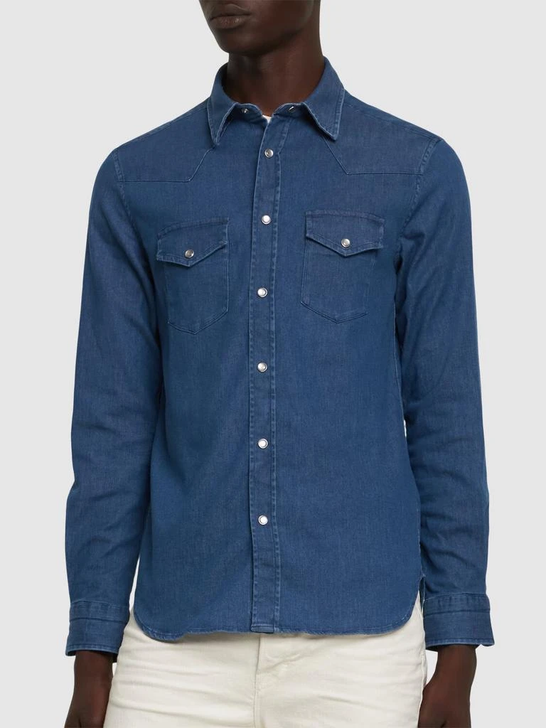 Tom Ford Washed Denim Slim Fit Western Shirt 2