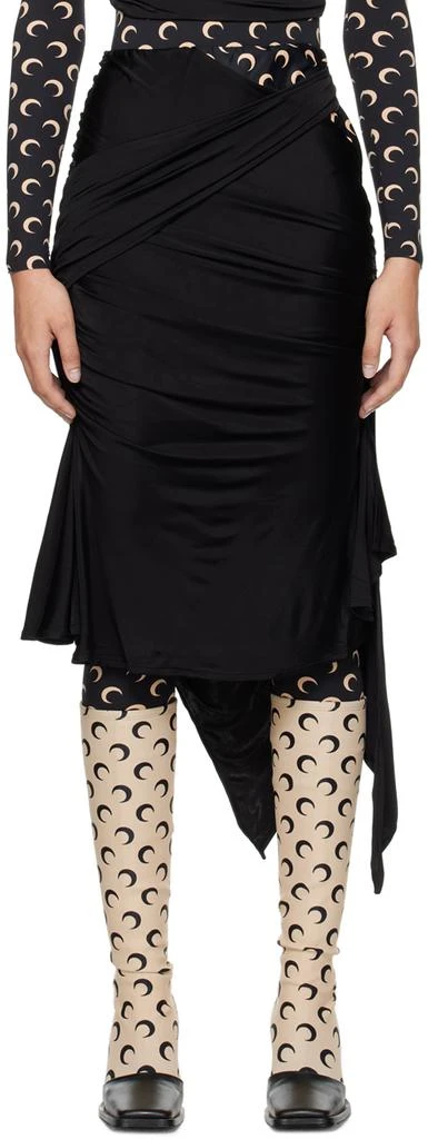 MARINE SERRE Black Shelter Midi Skirt 1