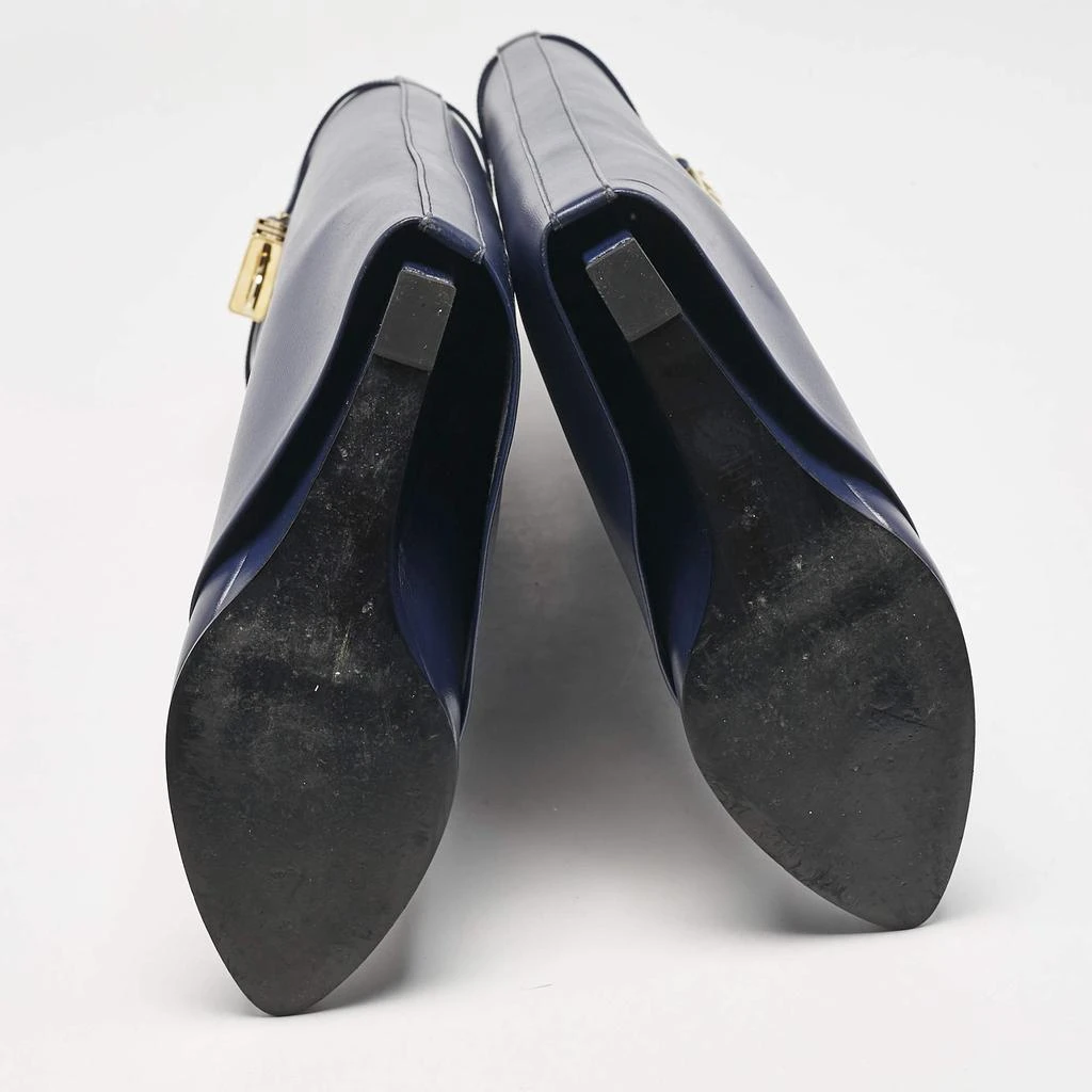 Givenchy Givenchy Navy Blue Leather Shark Lock Knee Length Boots Size 39 6