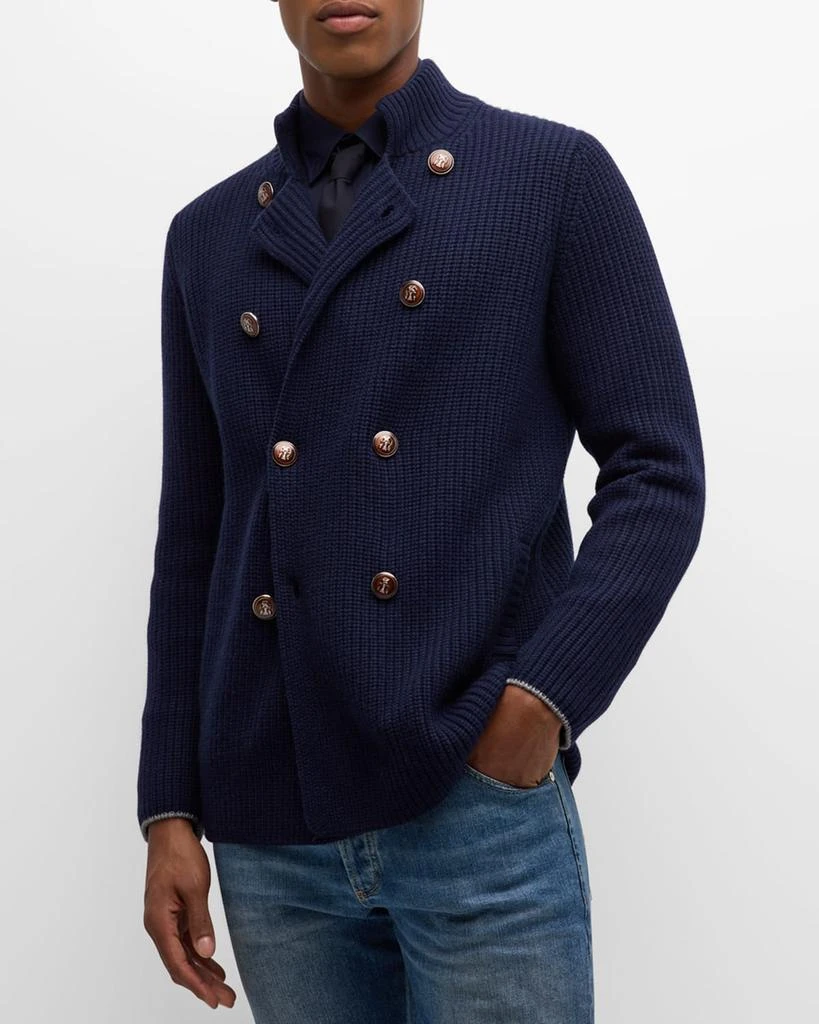 Brunello Cucinelli Men's Knit Double-Breasted Cardigan 1