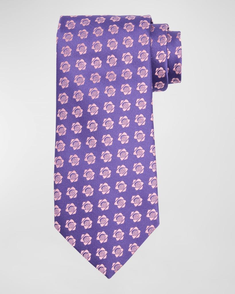Charvet Men's Silk Floral Jacquard Tie