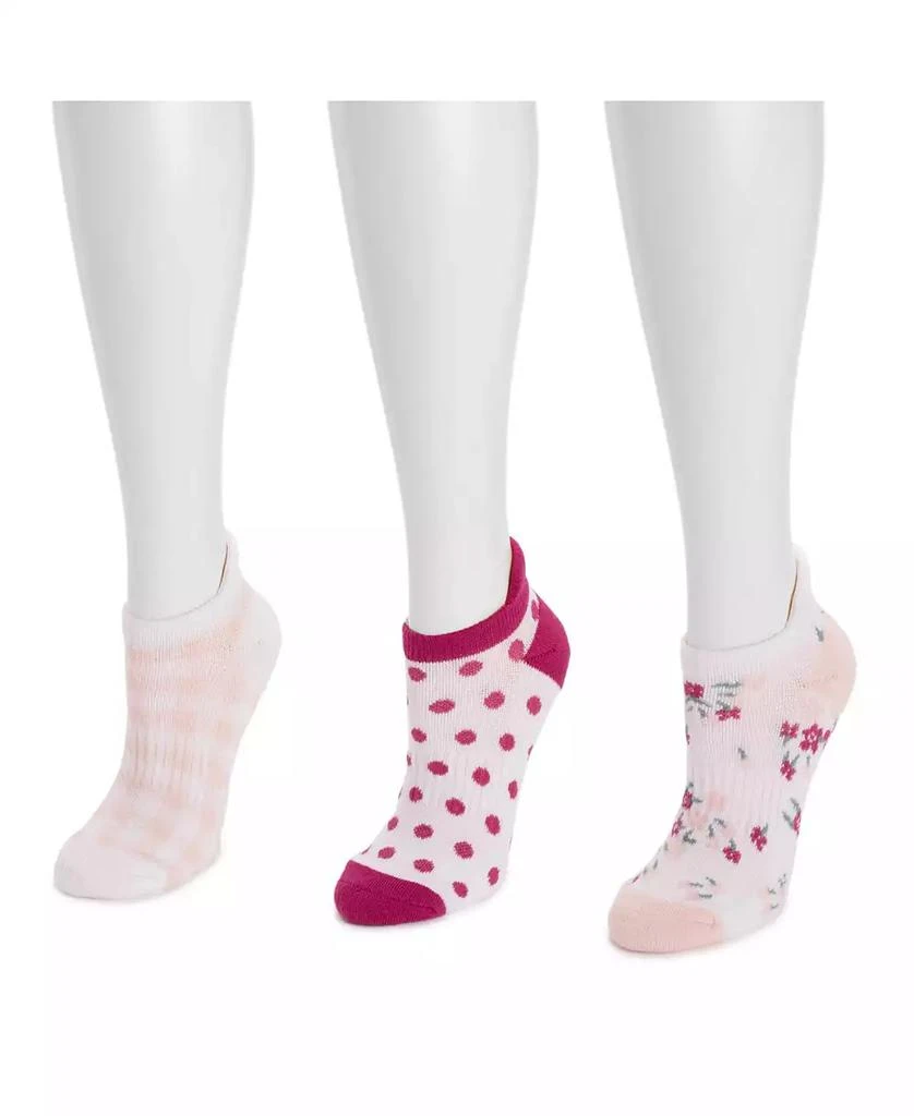 MUK LUKS Women
s Cotton Compression Ankle Socks, 3 Pair Pack 2