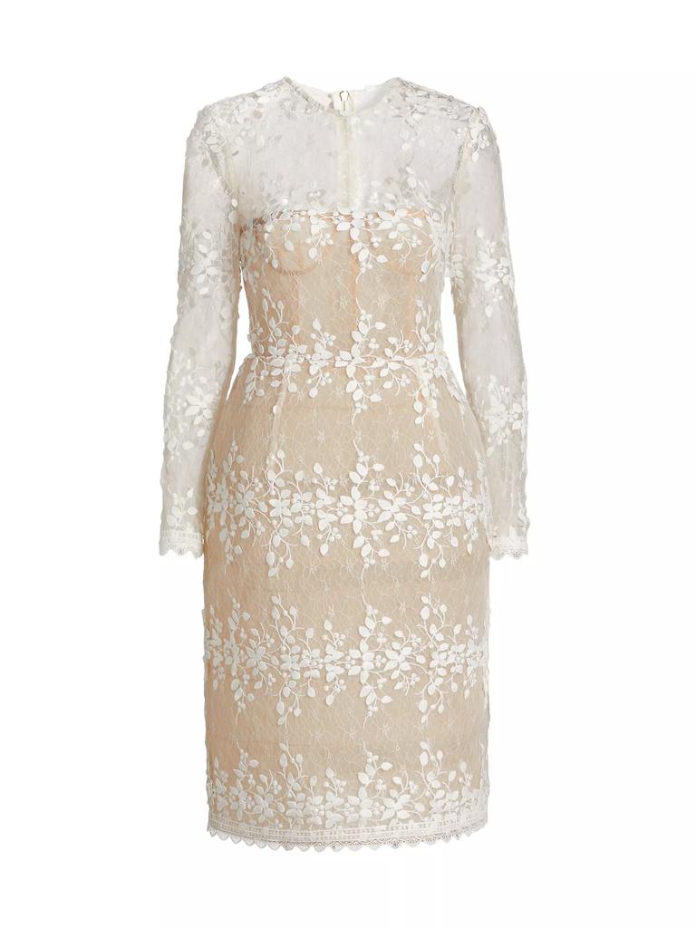 BRONX AND BANCO Masey Embroidered Lace Long-Sleeve Midi-Dress