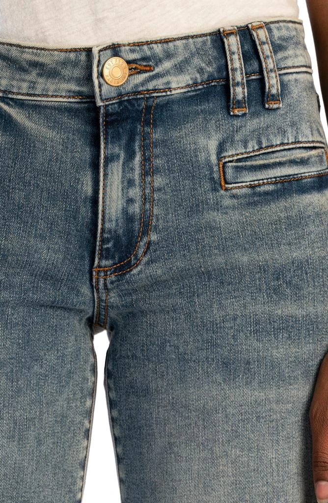 KUT from the Kloth Welt Pocket Mid Rise Ankle Wide Leg Jeans 4