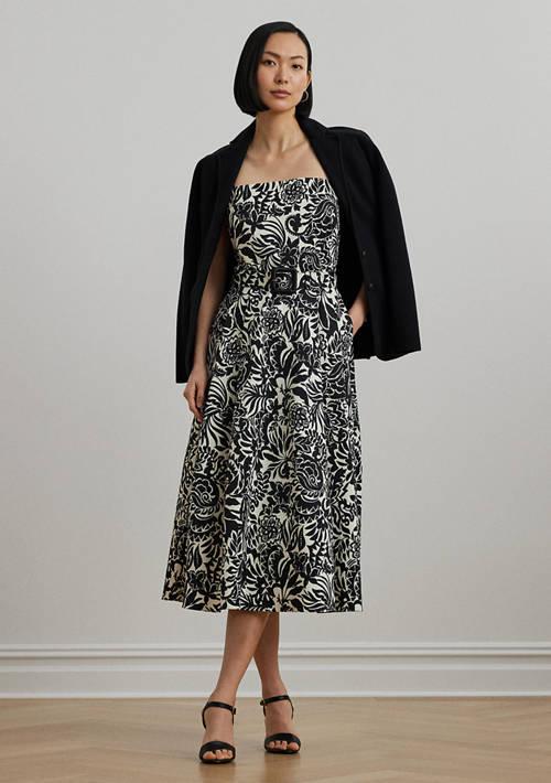 Ralph Lauren Ralph Lauren Women S Floral Belted Faille Cocktail Dress