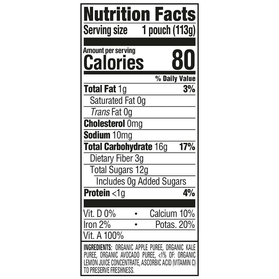 Happy Baby Organics Clearly Crafted Stage 2 Apples, Kale & Avocados Pouch Apple/Kale/Avocado 3