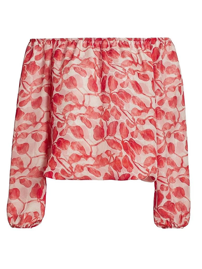 Chiara Boni Toru Floral Chiffon Off-The-Shoulder Top 1