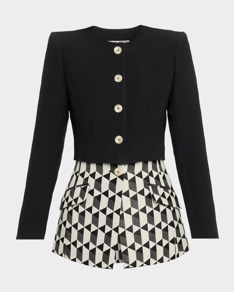 Amir Taghi Laurel Geo Layered Single-Breasted Blazer