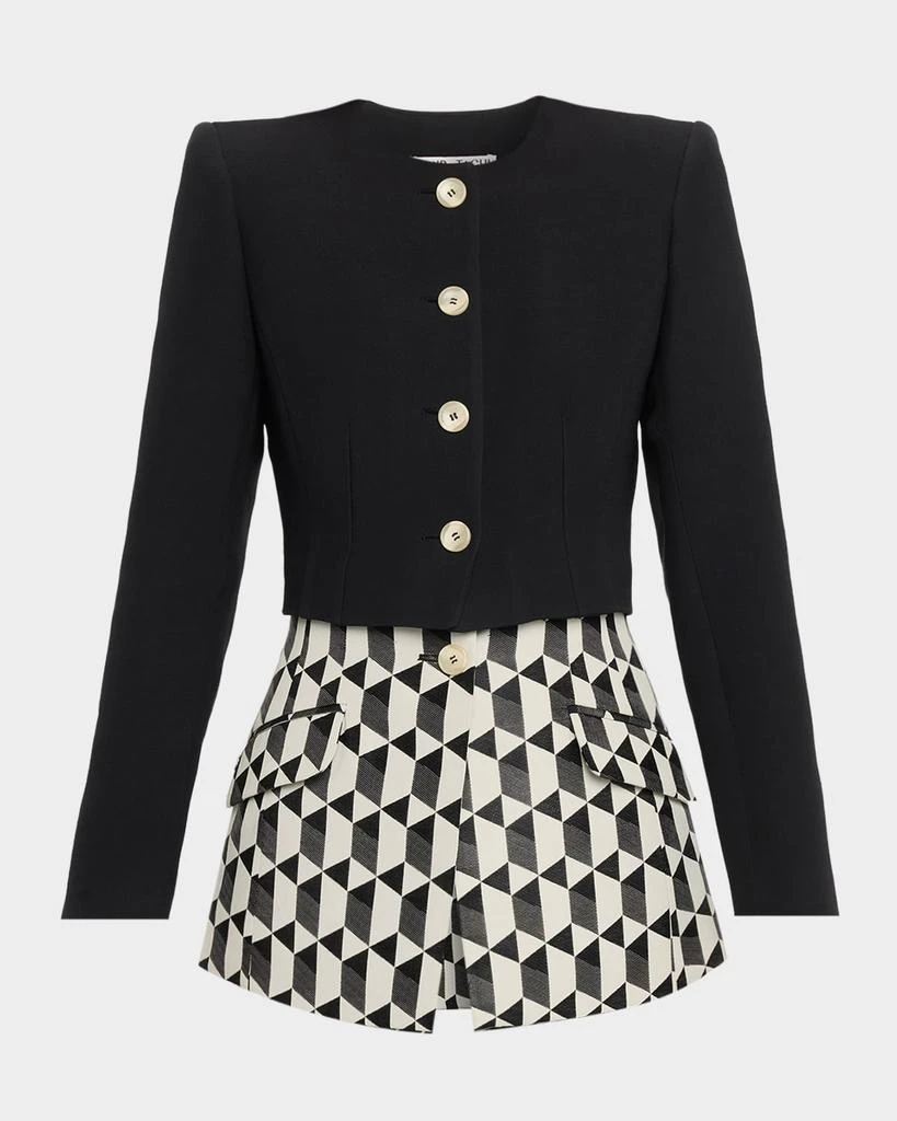 Amir Taghi Laurel Geo Layered Single-Breasted Blazer 1
