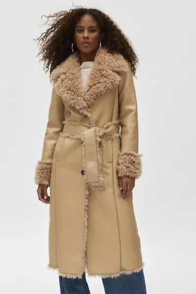 Silence + Noise Silence + Noise Faux Leather Trench Coat 2
