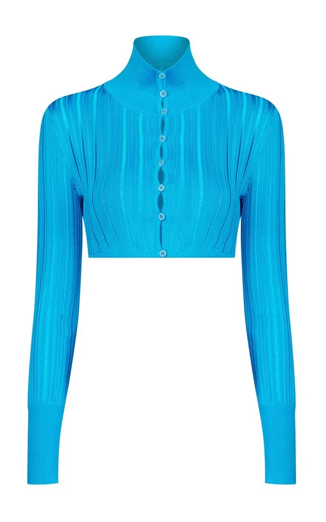 Alaïa ALAÏA - Crinoline Cropped Cardigan - Blue - FR 36 - Moda Operandi 1