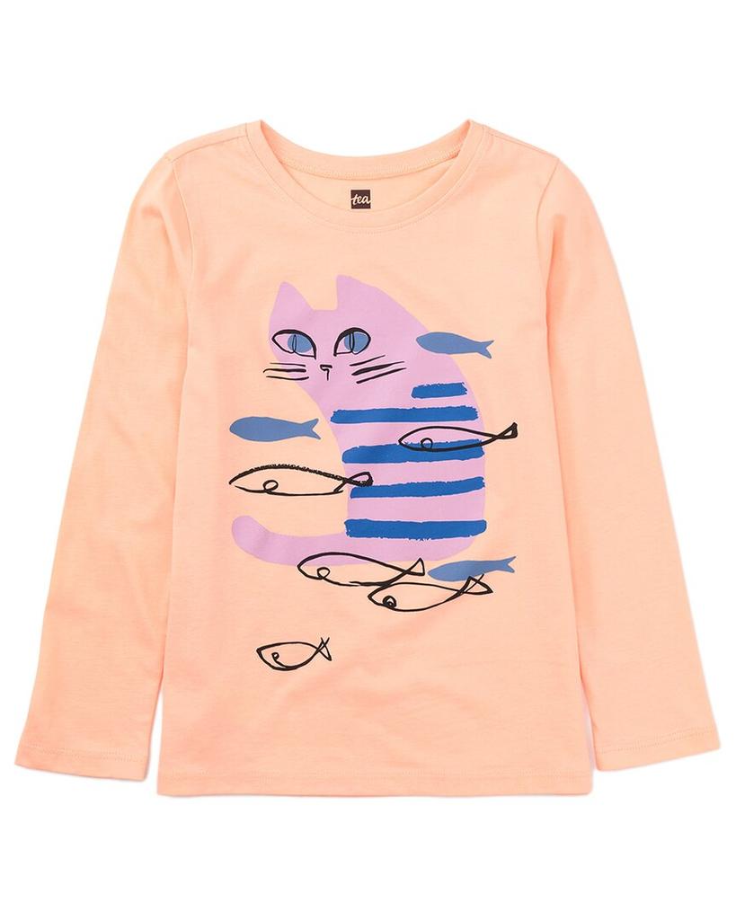 Tea Collection Fishing Cat Graphic T-Shirt