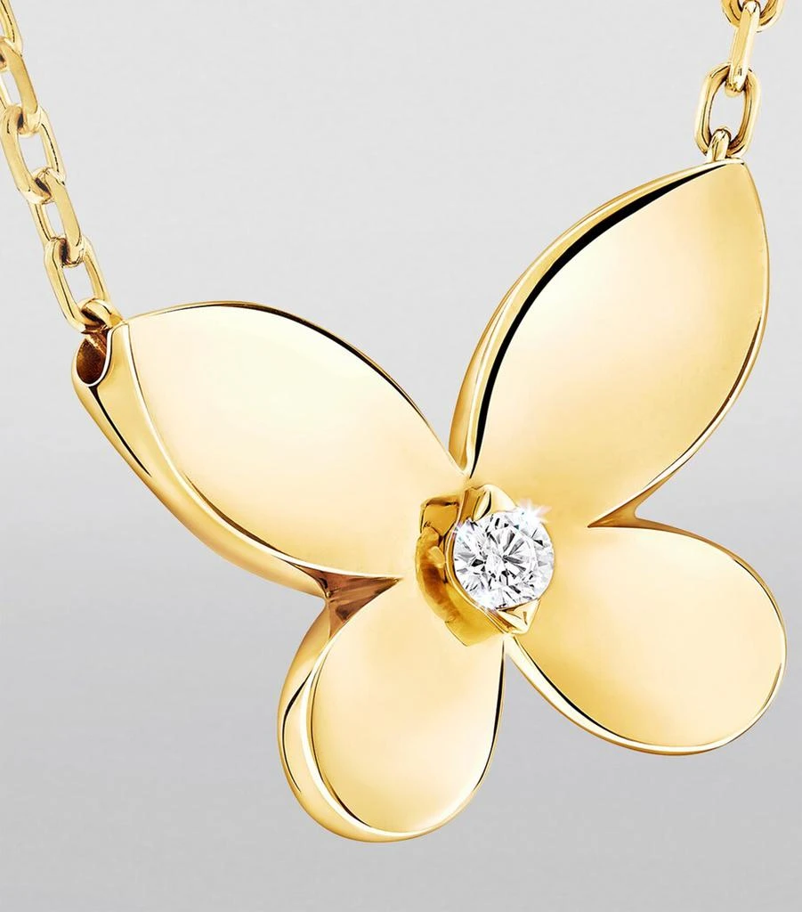 Graff Mini Yellow Gold and Diamond Butterfly Necklace 3
