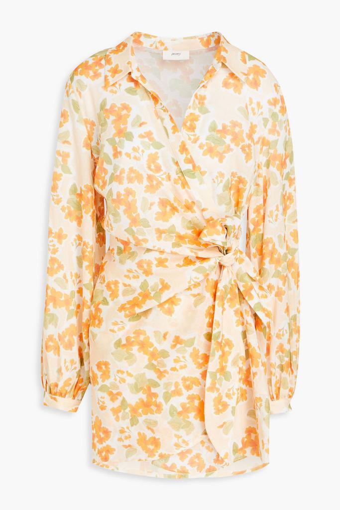 PEONY SWIMWEAR Floral-print linen and cotton-blend coverup