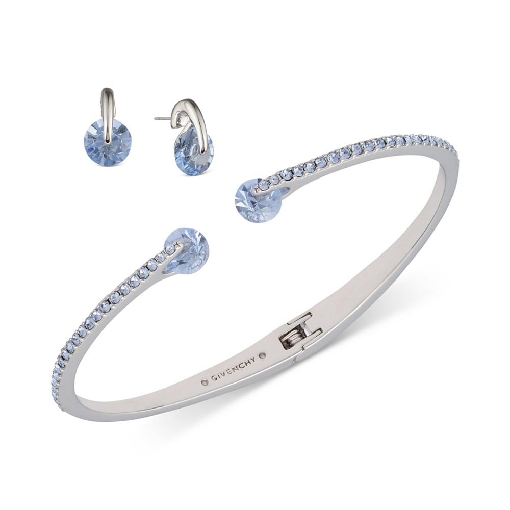 Givenchy 2-Pc. Set Color Floating Stone & Crystal Cuff Bangle Bracelet & Matching Stud Earrings