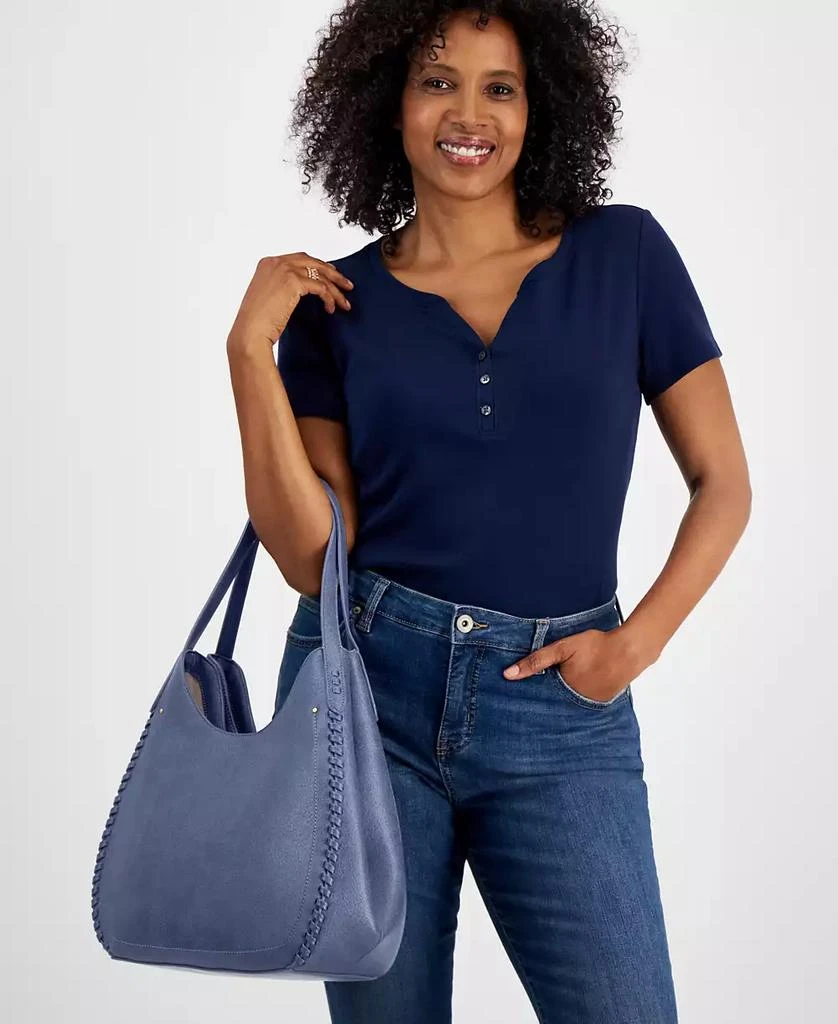 Style & Co Whip-Stitch Soft 4-Poster Tote, Exclusively at Macy's 7