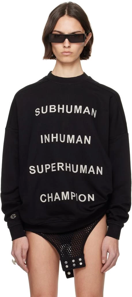 Rick Owens Black Champion Edition Jumbo Sweatshirt 1