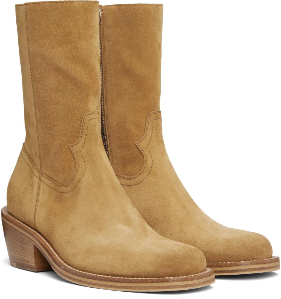 Dries Van Noten Tan Zip Boots 4