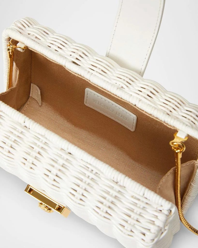 VERONICA BEARD Lock Box Rattan Clutch Bag 4