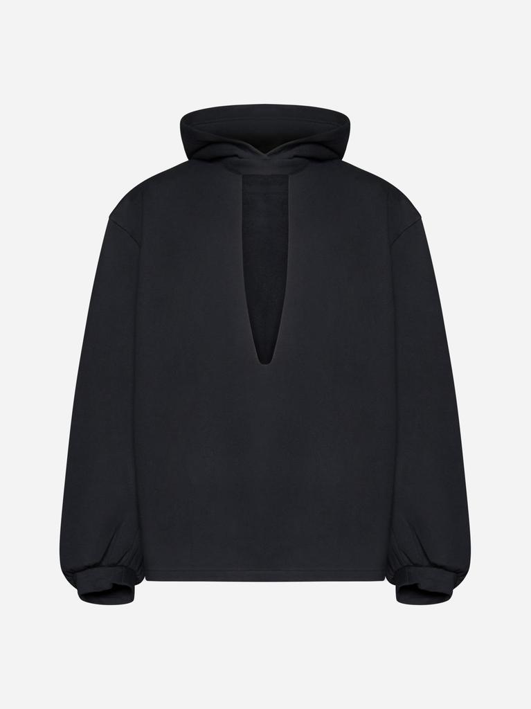 Random Identities Cut-out Cotton Hoodie
