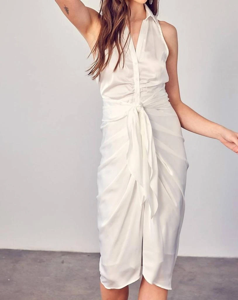 DO+BE Do+Be - Sleeveless Collared Front Tie Dress 1