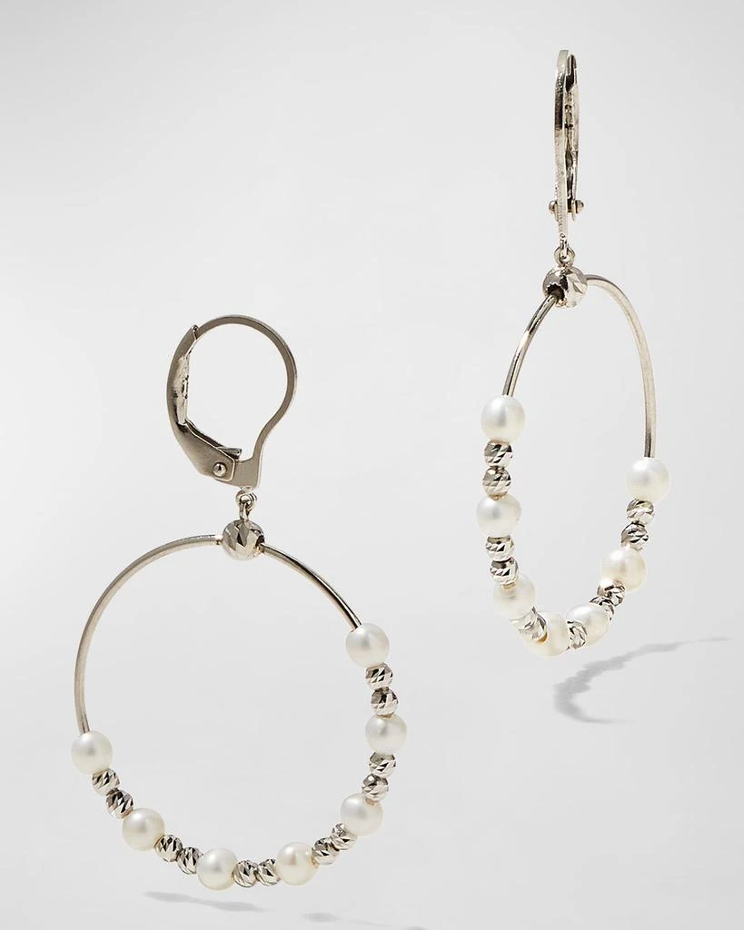 Platinum Born Platinum Pearl Hoop Earrings 3