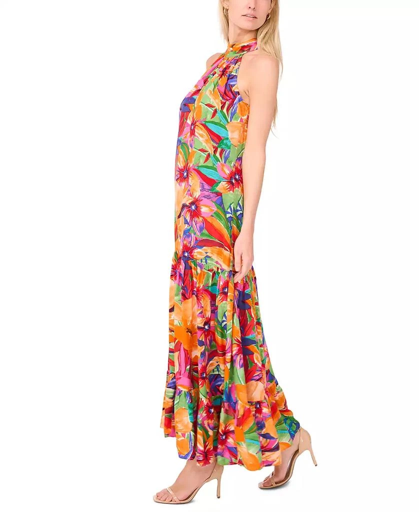 MSK Women's Printed Halter Tie-Back Maxi Dress 3