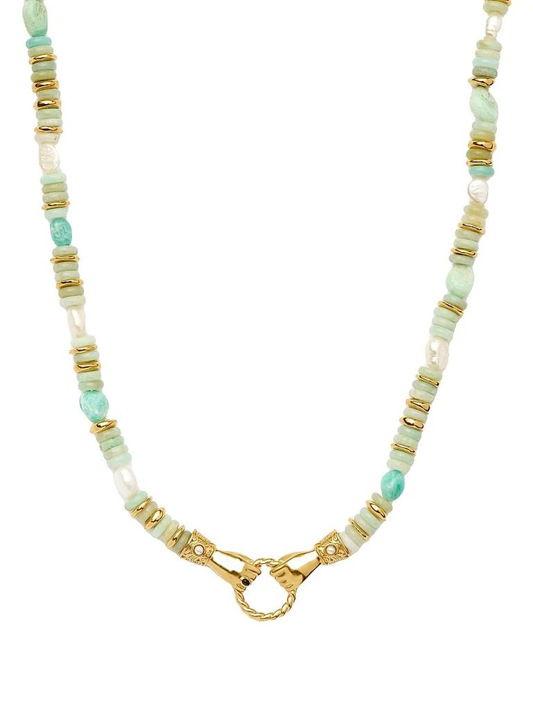 Missoma Harris Reed x Missoma In Good Hands 18K-Gold-Plated, Pearl & Black Onyx Necklace 6