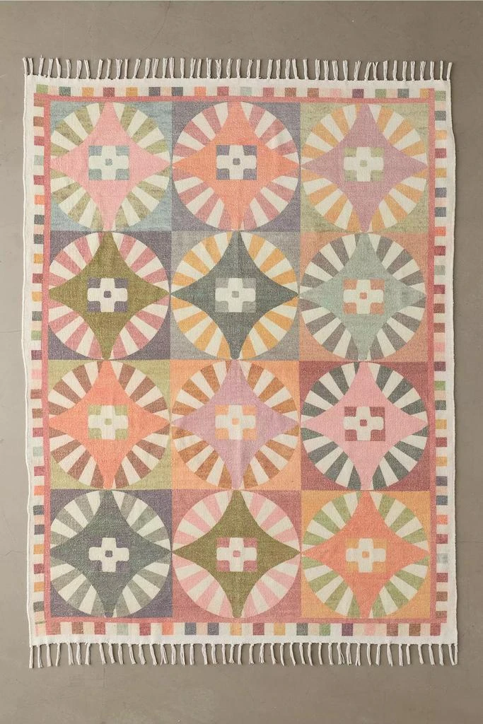 Urban Outfitters Diamond Burst Digital Printed Chenille Rug