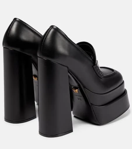 Versace Aevitas leather platform loafer pumps 3