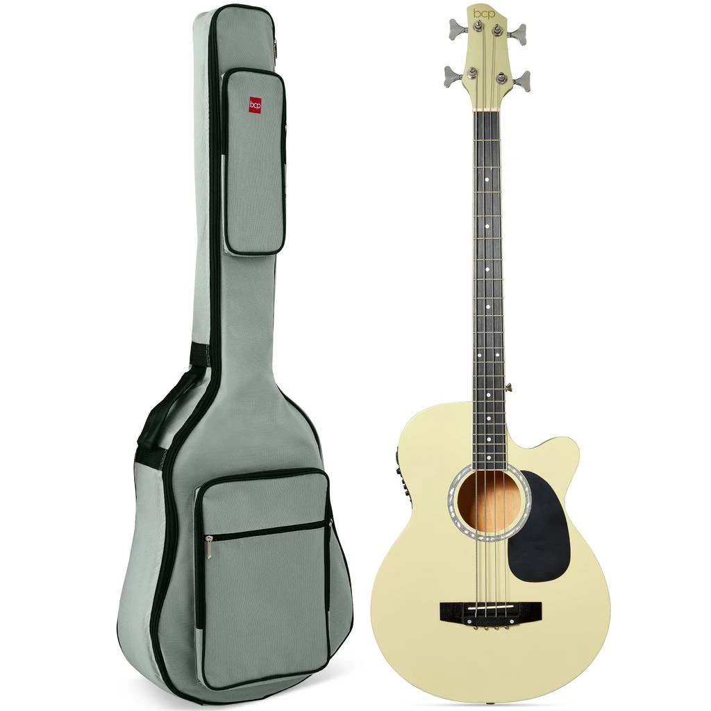 Best Choice Products 22-Fret Full Size Acoustic Electric Bass Guitar w/ 4-Band Equalizer, Truss Rod 1