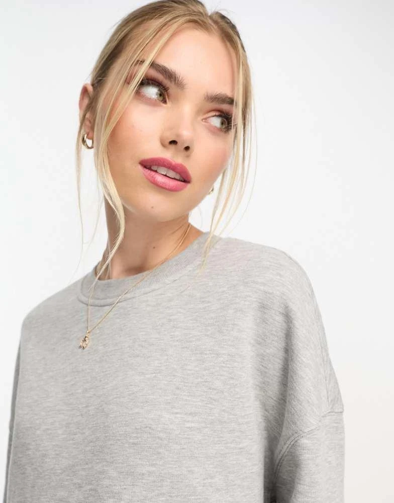 Monki Monki oversized sweatshirt in light grey 4