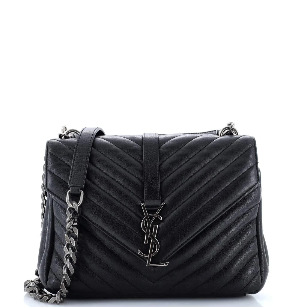 Yves Saint Laurent Classic Monogram College Bag Matelasse Chevron Leather Medium 1