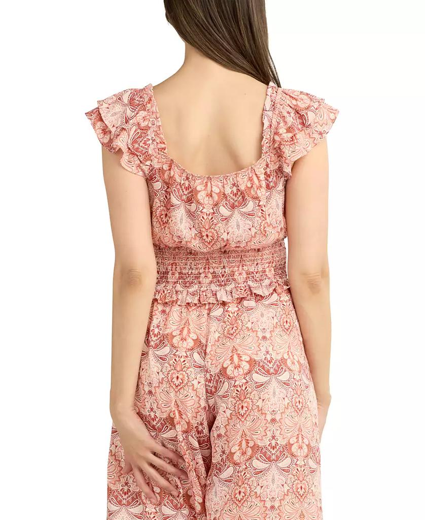BCX Juniors' Flutter-Sleeve Smocked Top