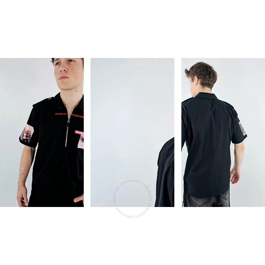Burberry Men's Black Short-sleeve Montage Print Cotton Shirt 1