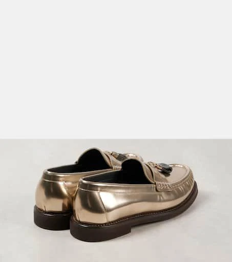 Brunello Cucinelli Metallic leather penny loafers 2