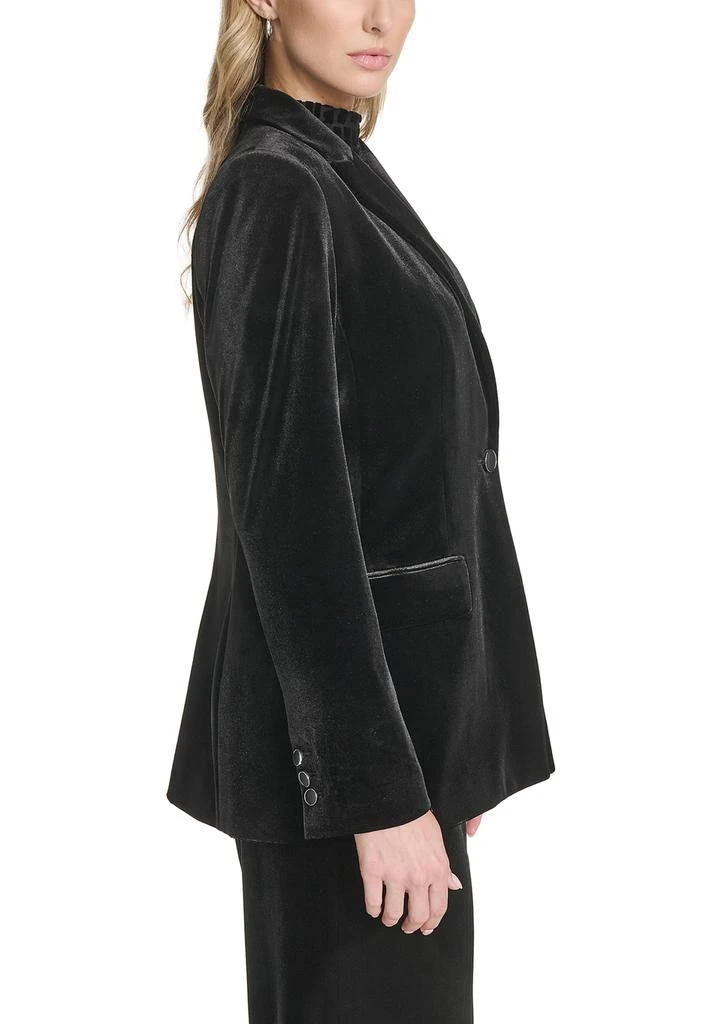Calvin Klein Women
s 1-Button Velvet Blazer 3