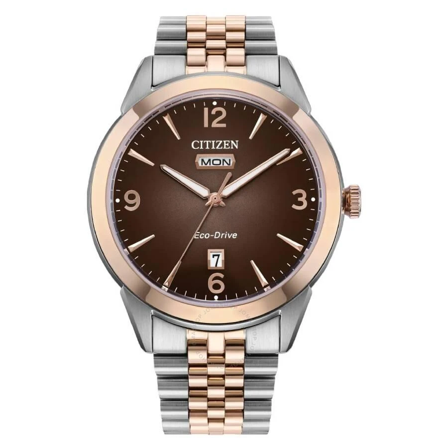 Citizen Rolan Eco-Drive Brown Dial Two-Tone Men's Watch AW0156-57X 1