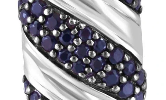 Effy Sterling Silver Pavé Black Spinel Oval Stud Earrings 3