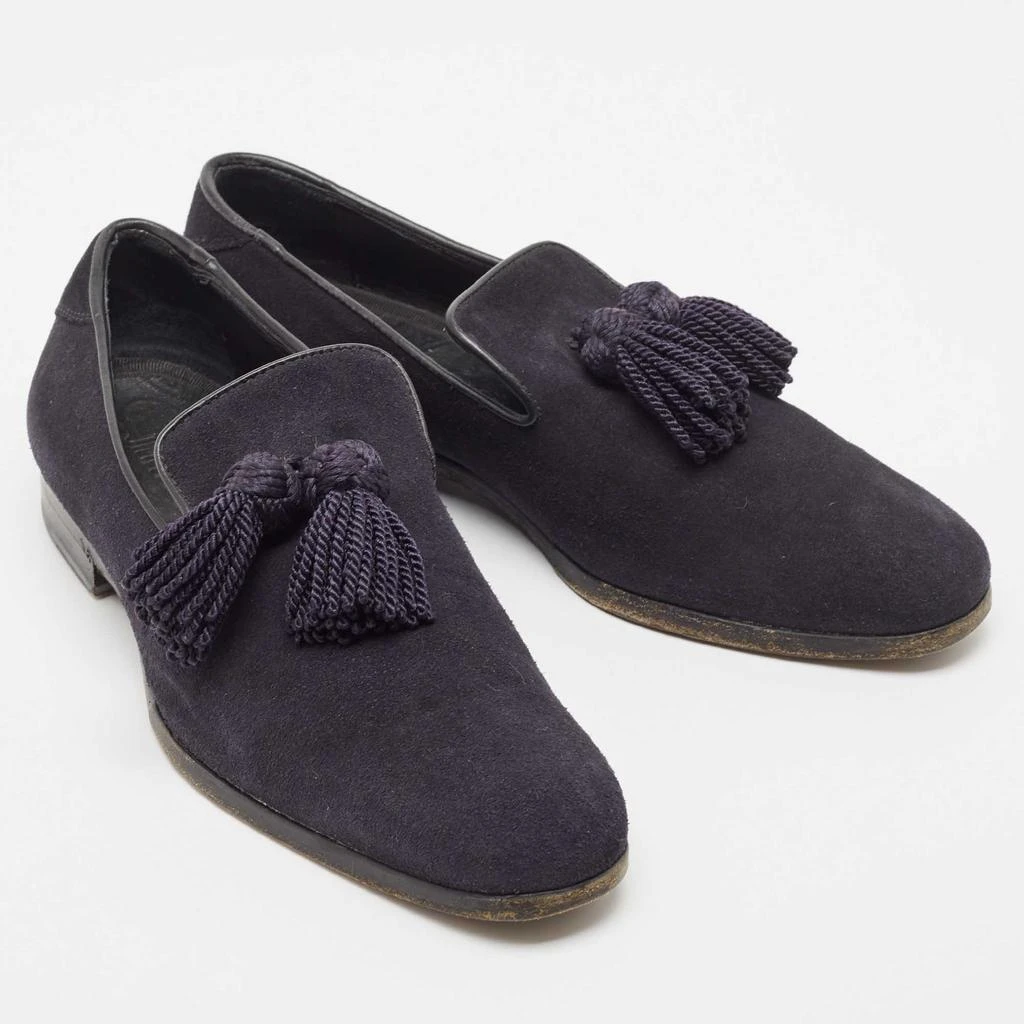 Jimmy Choo Jimmy Choo Navy Blue Suede Foxley Smoking Slippers Size 41 4