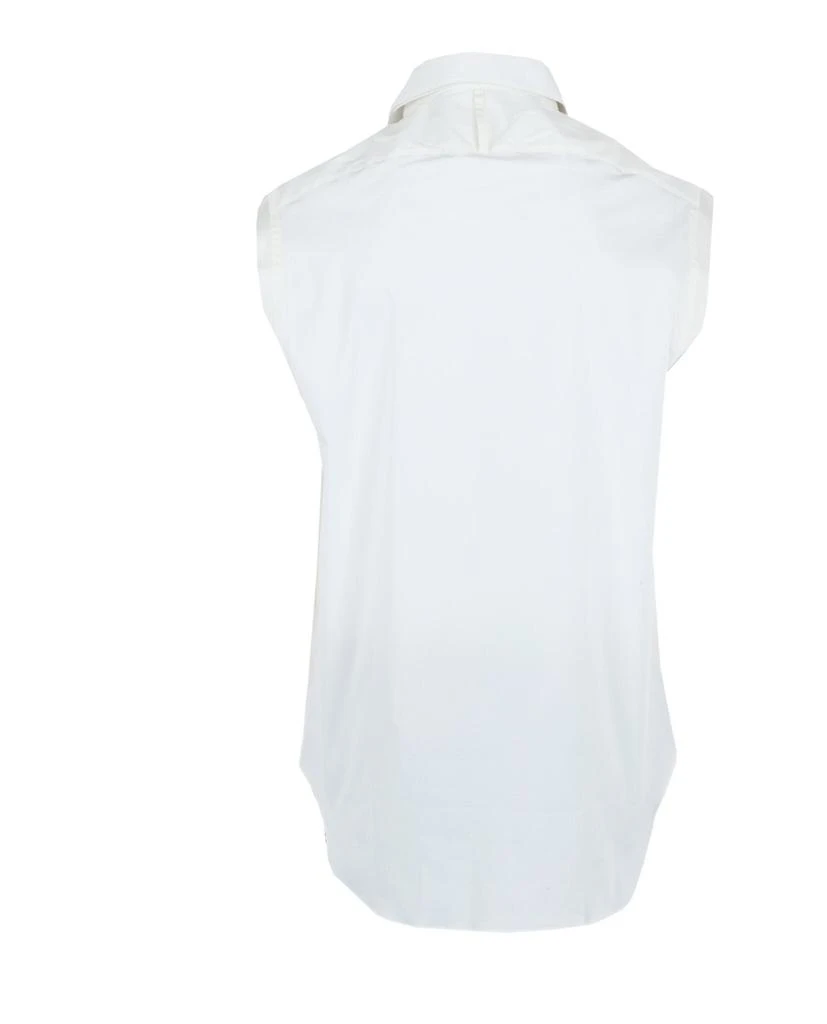 Salvatore Ferragamo Raw Cut Sleeveless Tuxedo Shirt 2